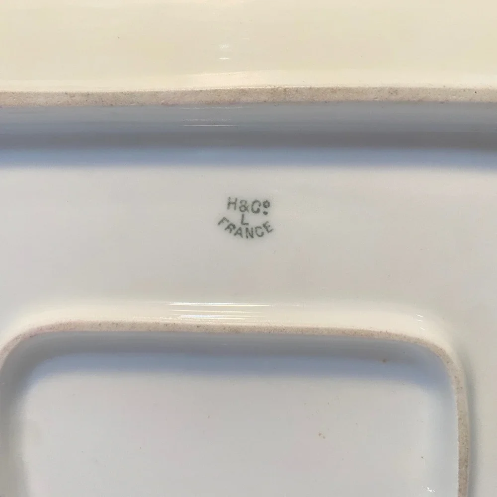 Victorian Haviland & Co Limoges France Porcelain Floral Scalloped Vanity Tray